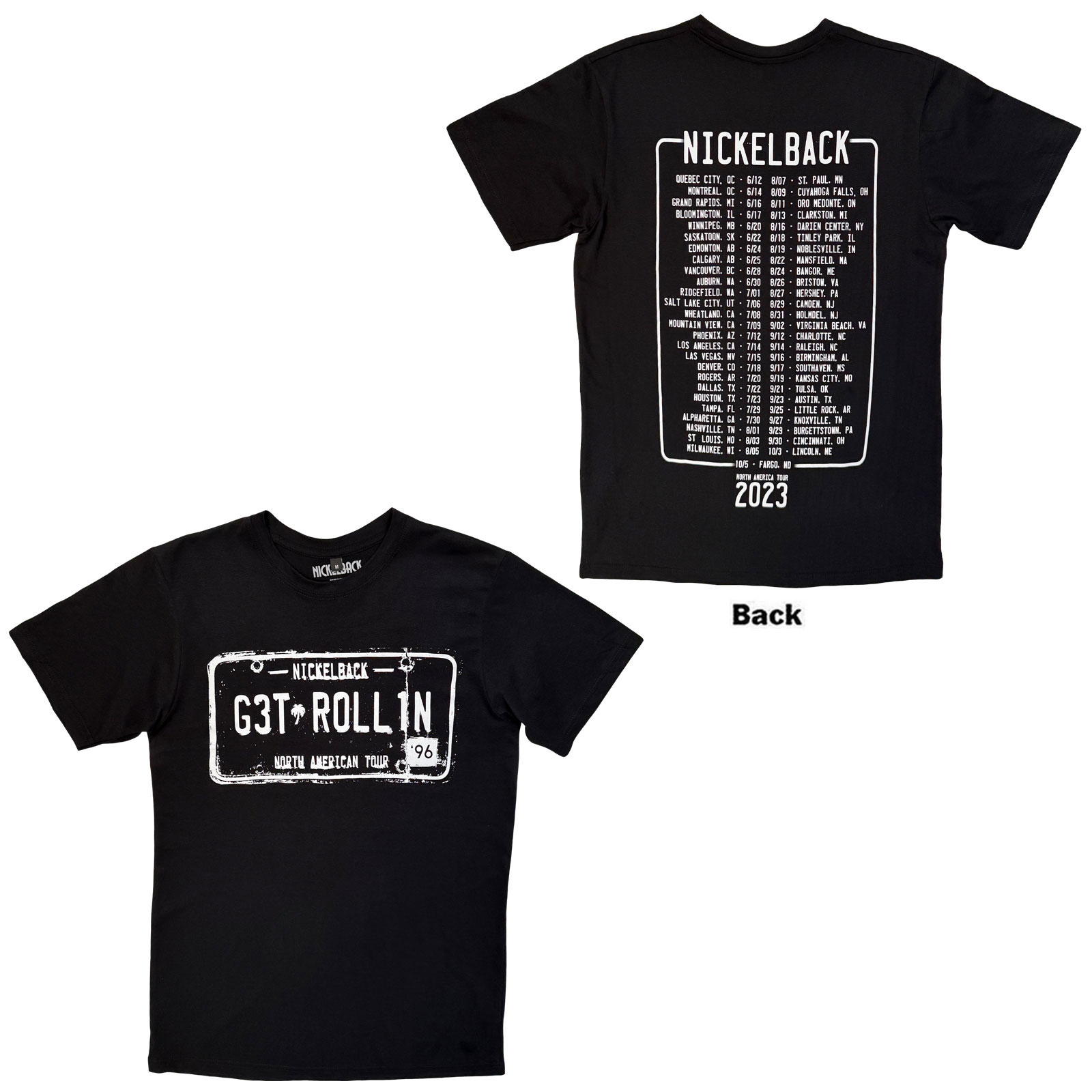 Tričko Nickelback - Get Rollin' Tour, Unisex,Čierna,XXL