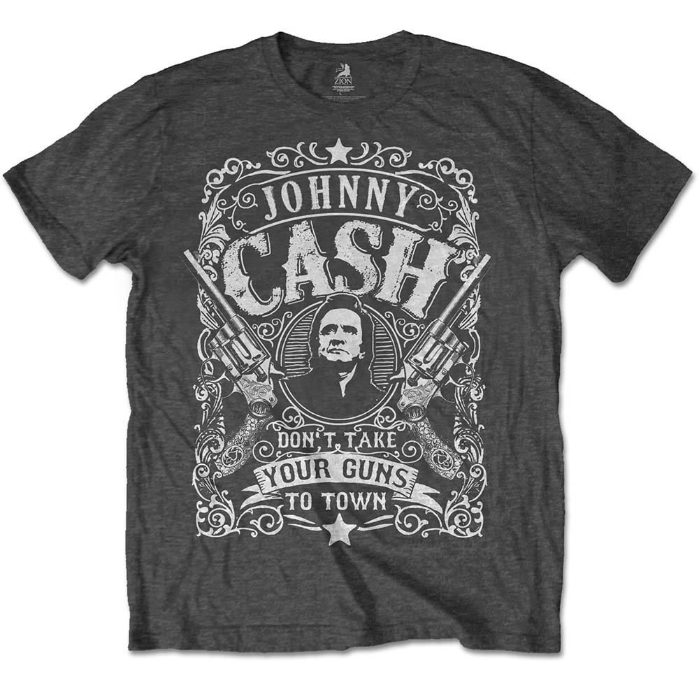 Tričko Johnny Cash - Don't take your guns to town, Unisex,Šedá,XXL