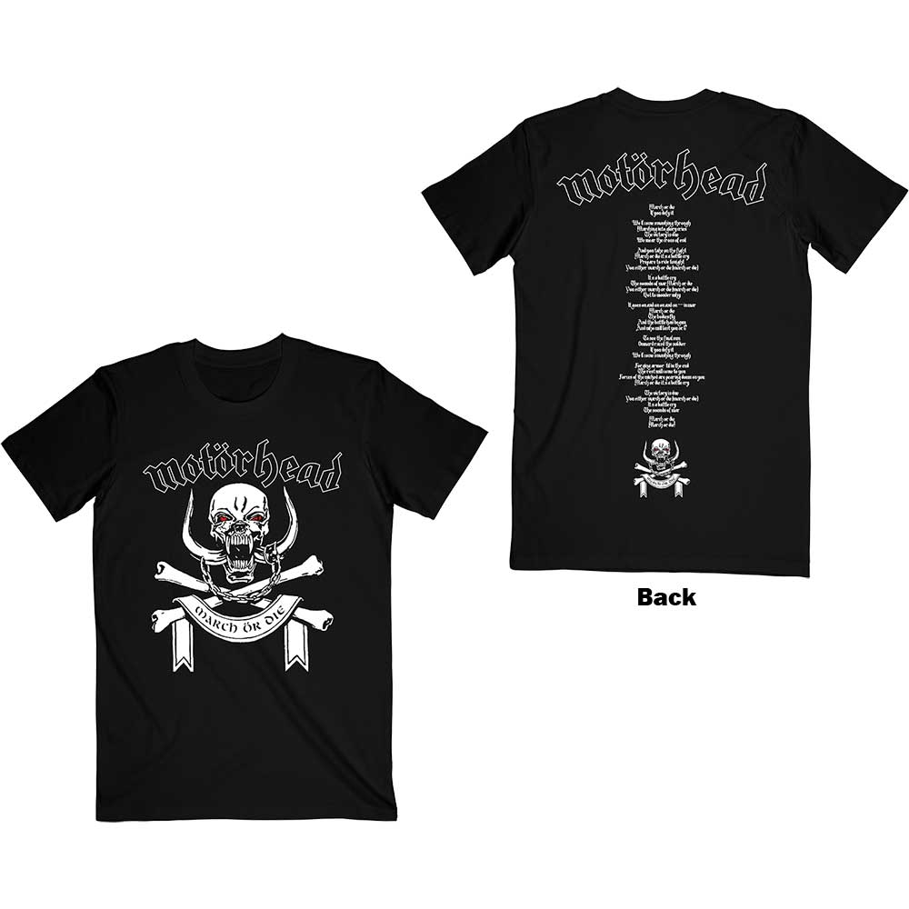 Tričko Motörhead - March or Die Lyrics, Unisex,Čierna,L