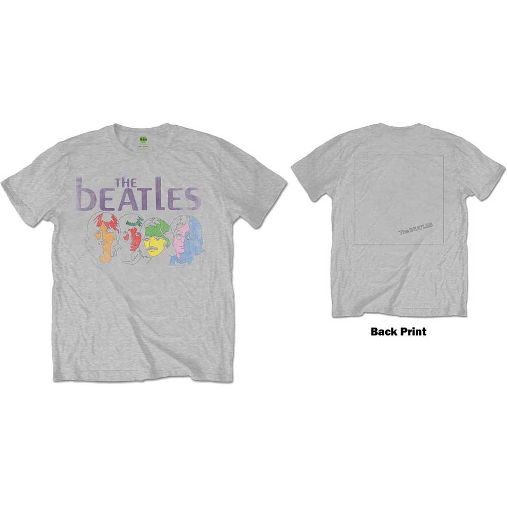 Tričko The Beatles - White Album Back, Unisex,Šedá,XXL
