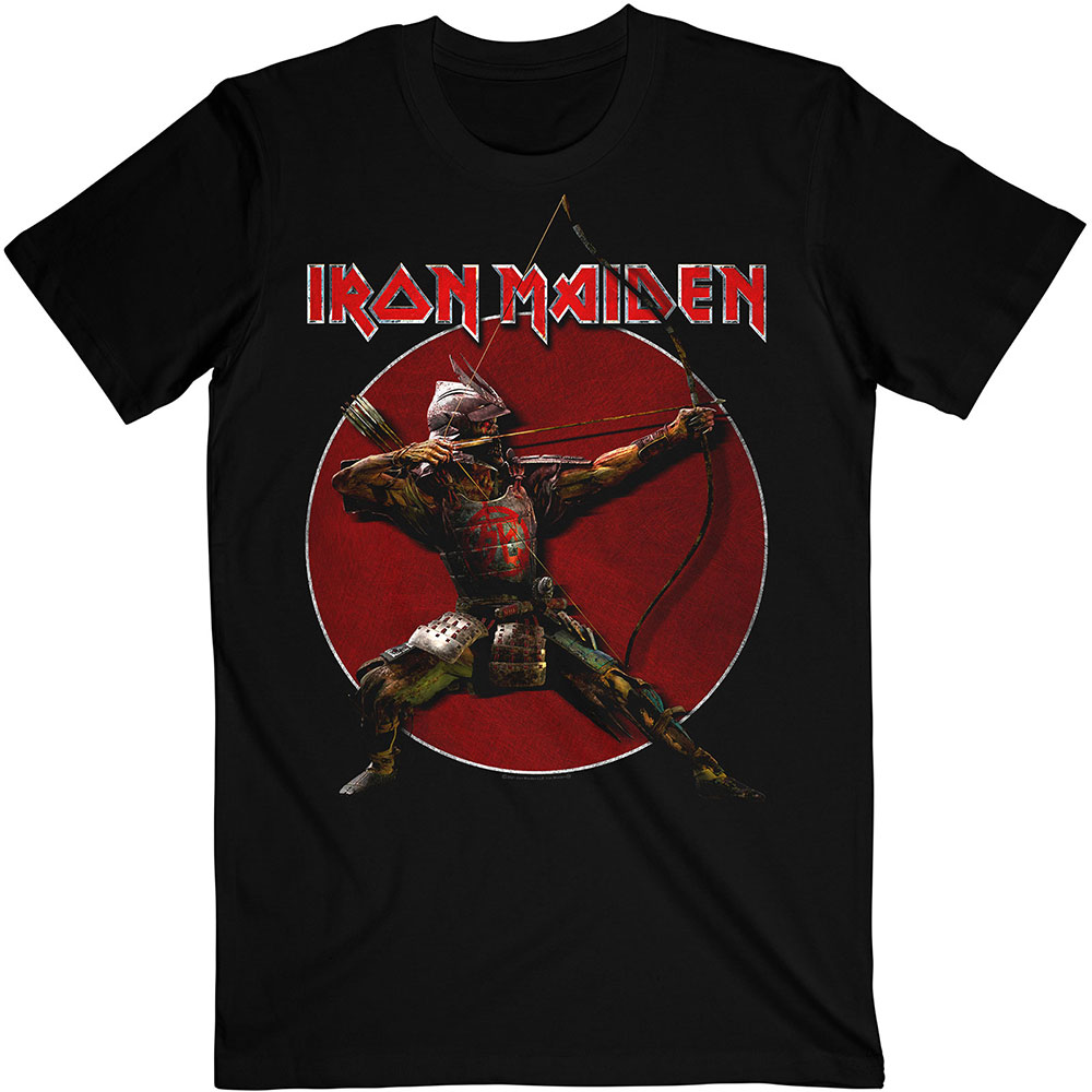 Tričko Iron Maiden - Senjutsu Eddie Archer Red Circle, Unisex,Čierna,XXL
