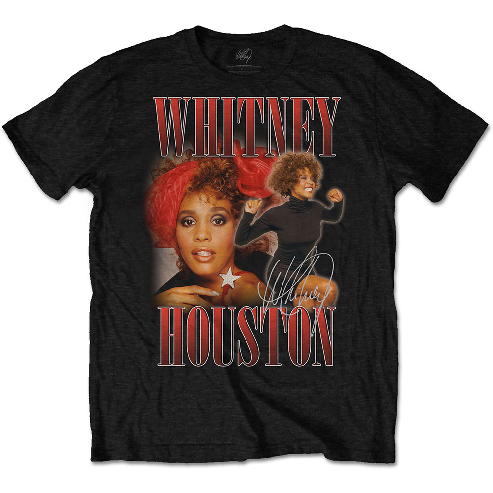 Tričko Whitney Houston - 90s Homage, Unisex,Čierna,S