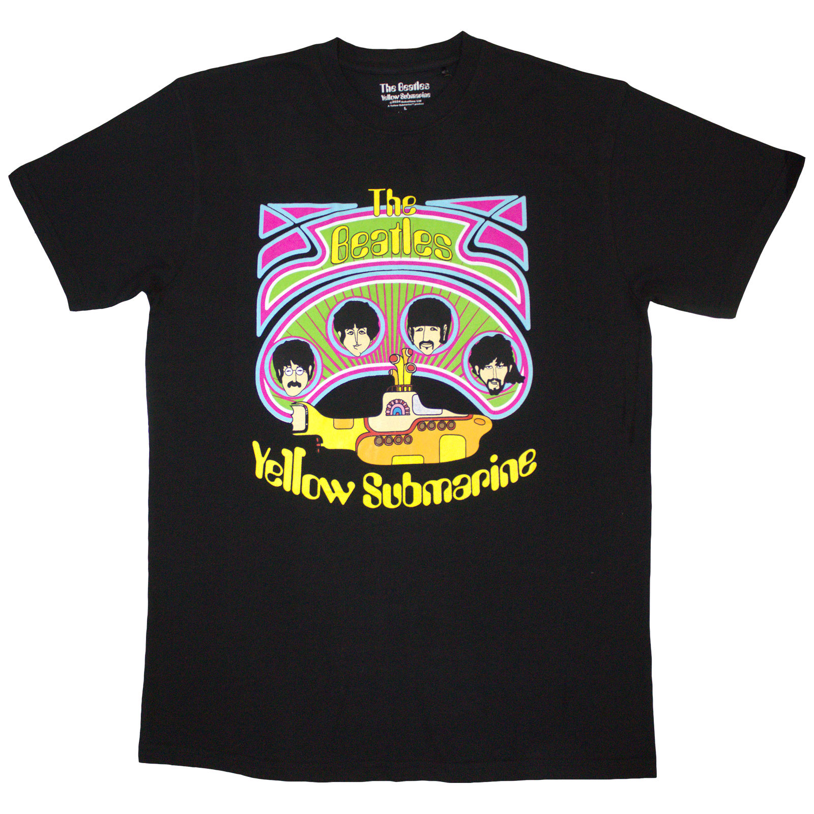 Tričko The Beatles - Yellow Submarine Heads in Circles v2, Unisex,Čierna,XXL