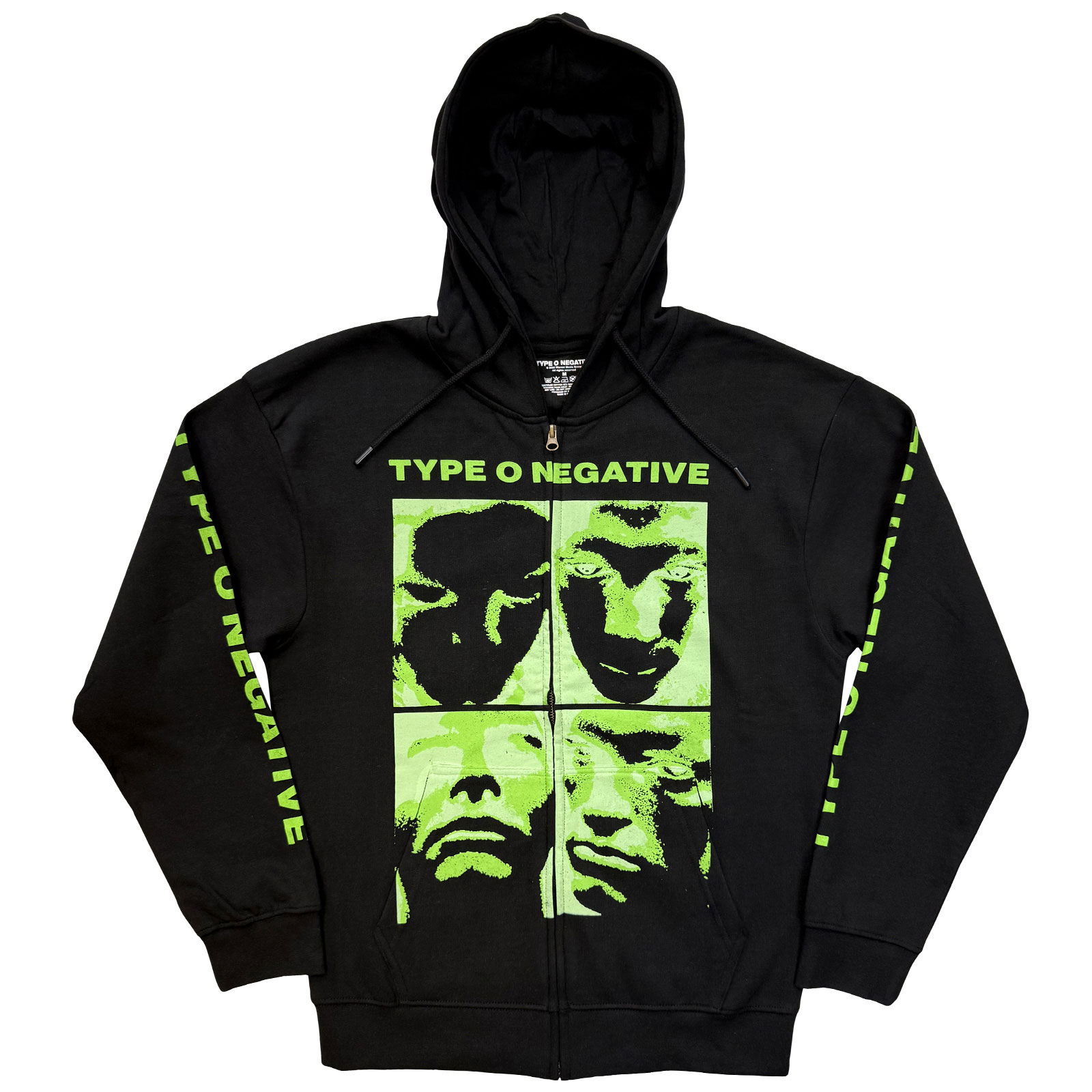 Mikina na zips Type O Negative - Faces, Unisex,Čierna,XXL