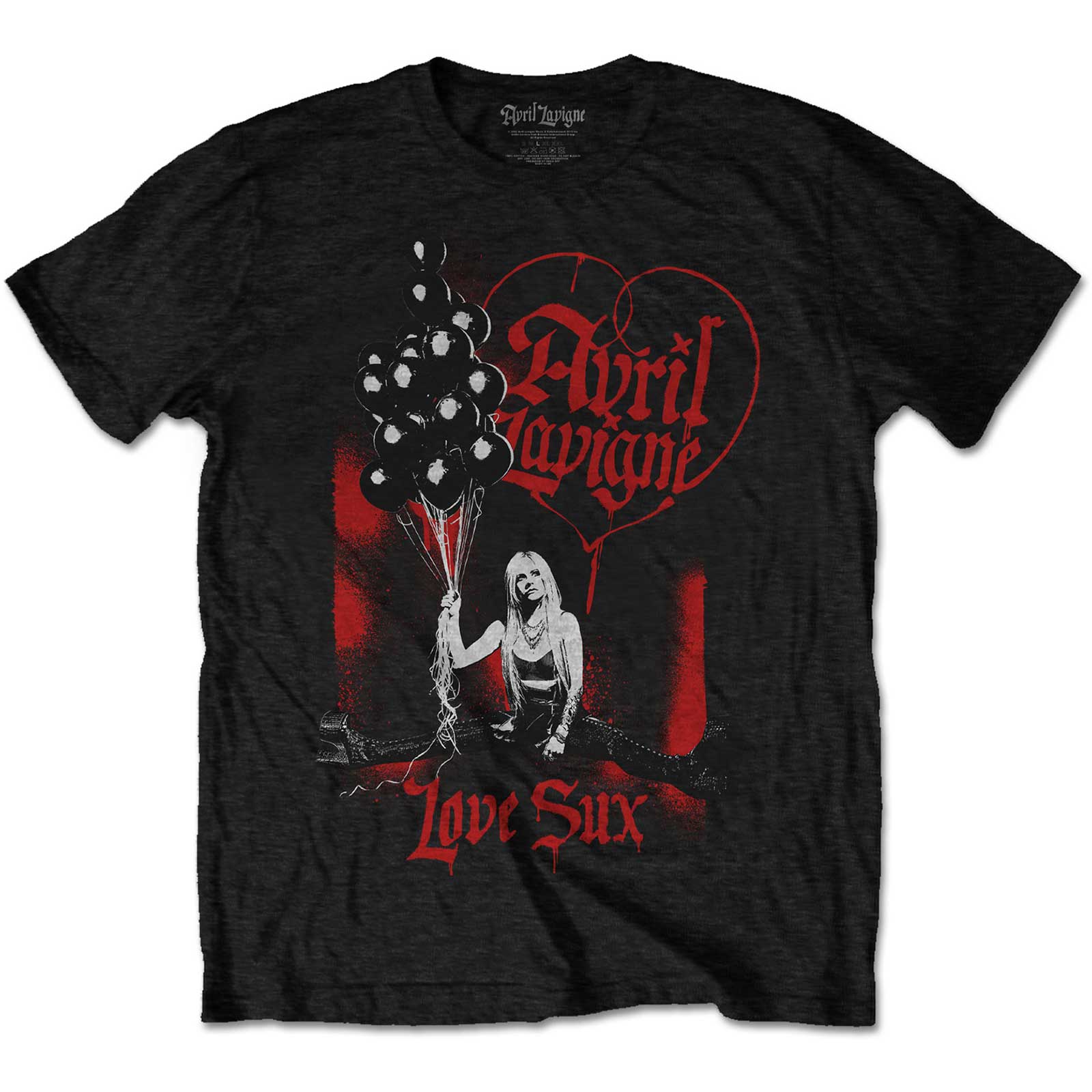 Tričko Avril Lavigne - Love Sux Balloons, Unisex,Čierna,XL