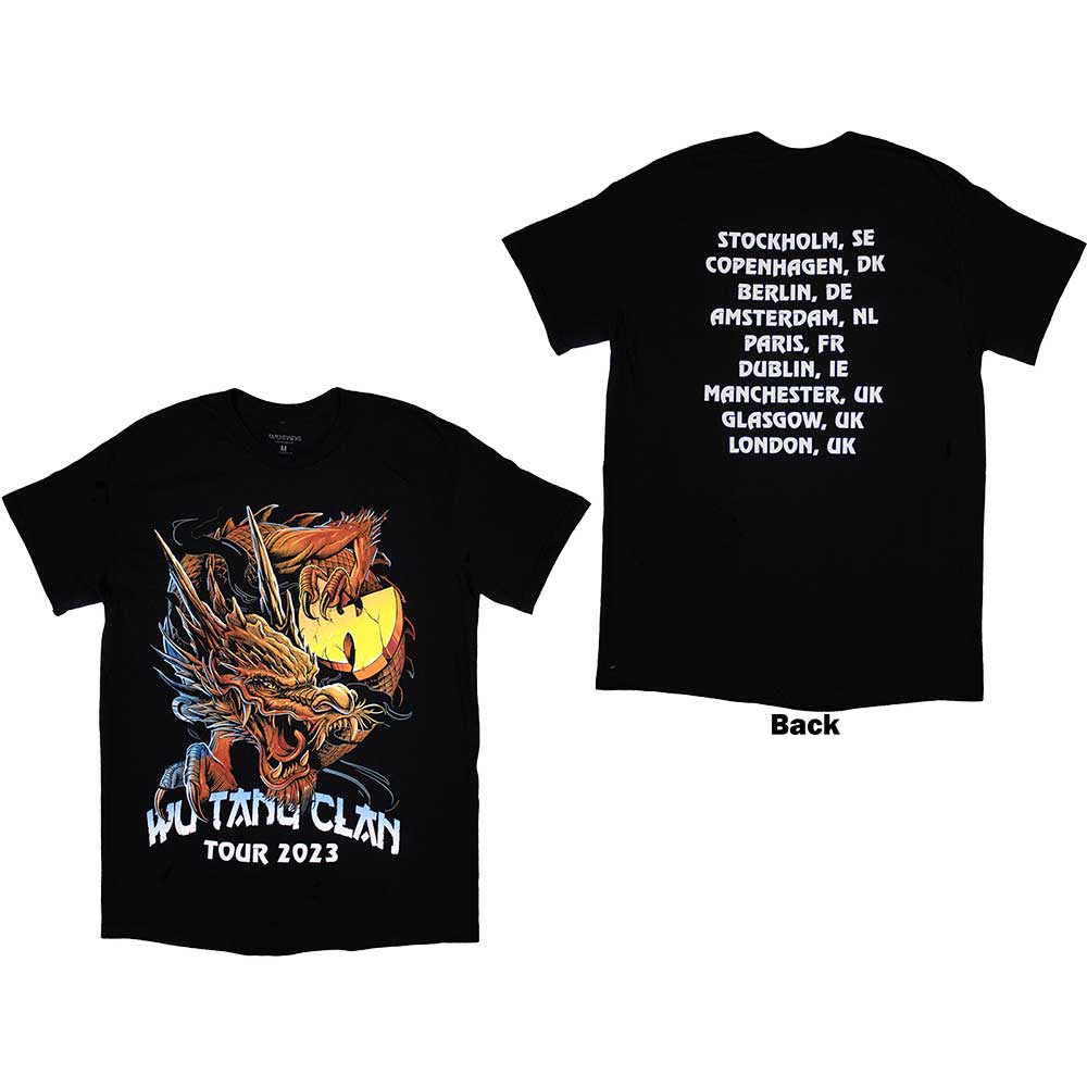 Tričko Wu-Tang Clan - Tour '23 Dragon Back Print, Unisex,Čierna,XL