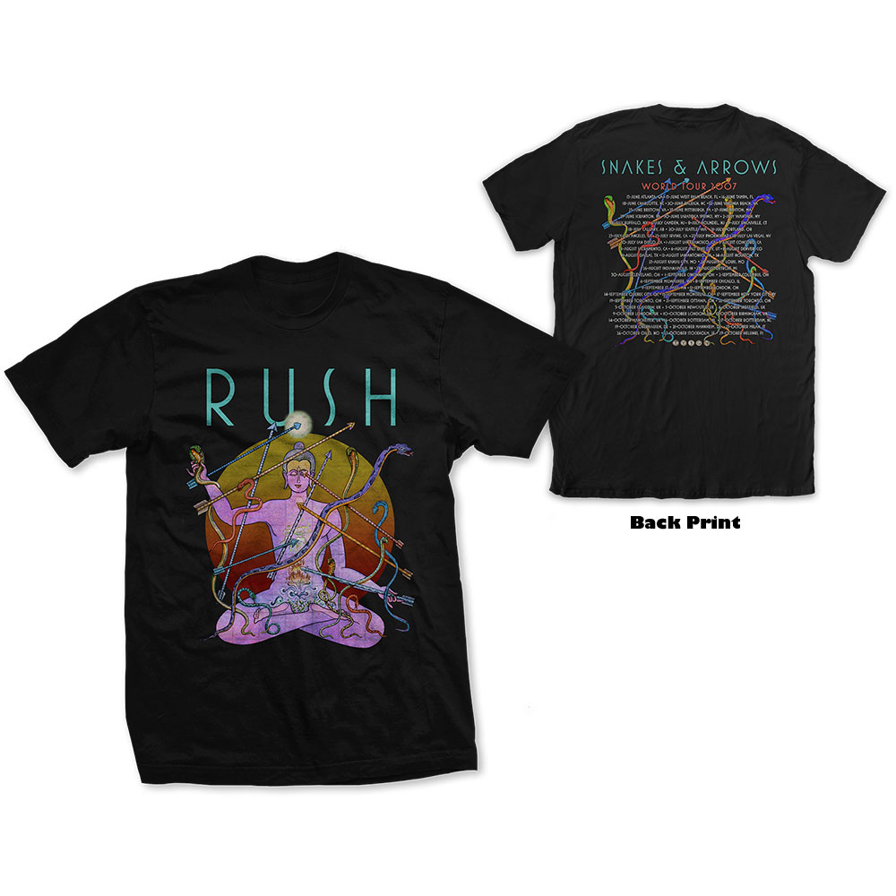 Tričko Rush - Snakes & Arrows Tour 2007, Unisex,Čierna,XXL