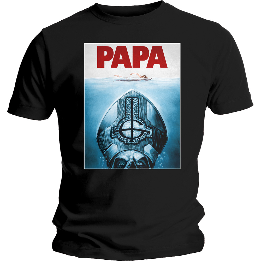 Tričko Ghost - Papa Jaws, Unisex,Čierna,XL