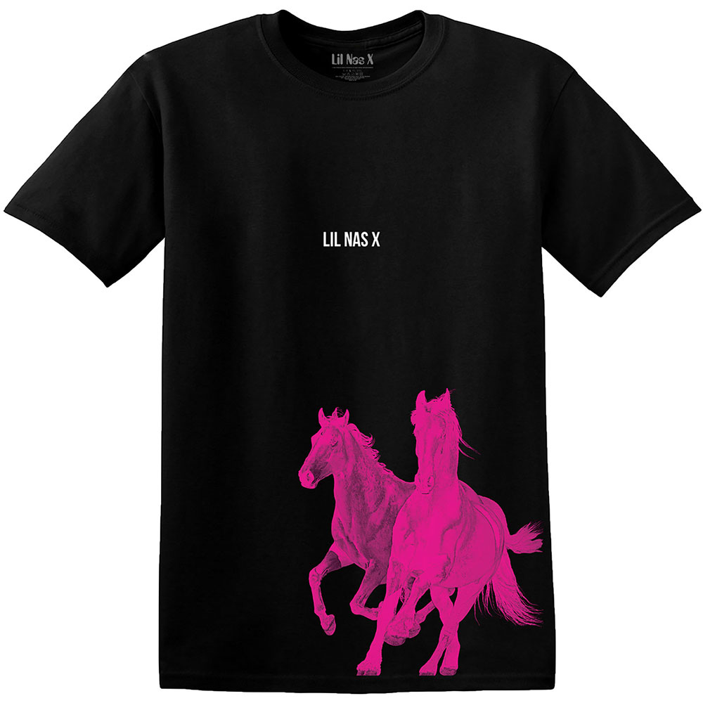 Tričko Lil Nas X - Pink Horses, Unisex,Čierna,L