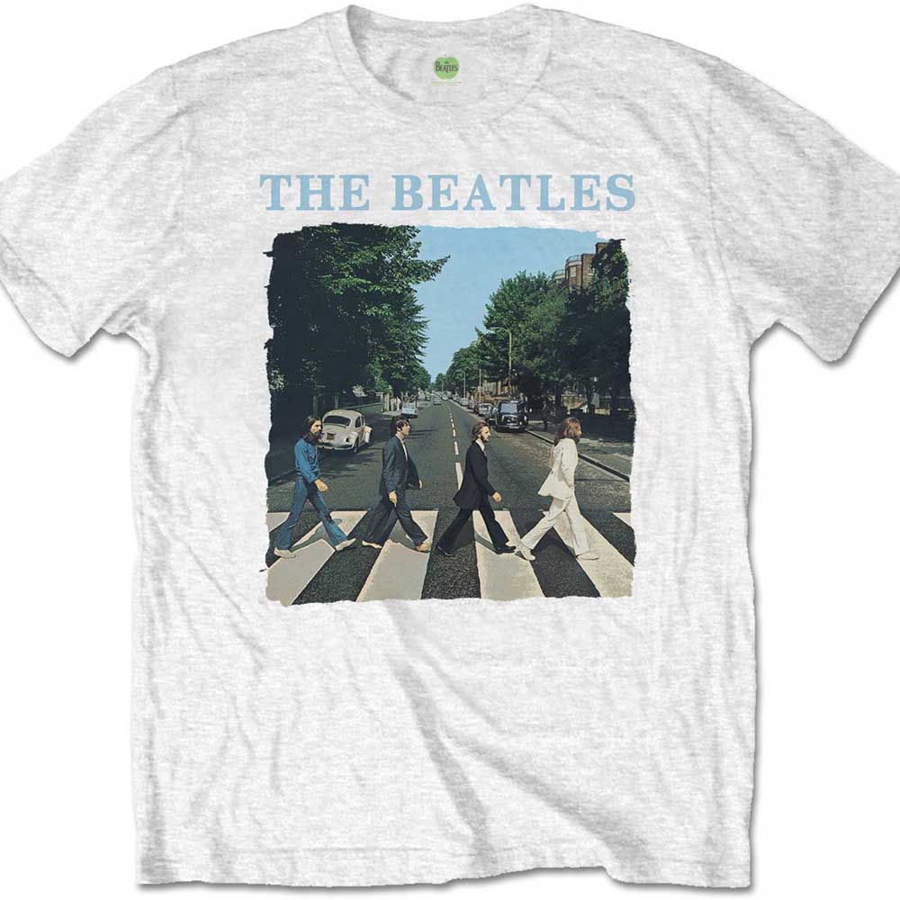 Tričko The Beatles - Abbey Road & Logo, Unisex,Biela,XXL
