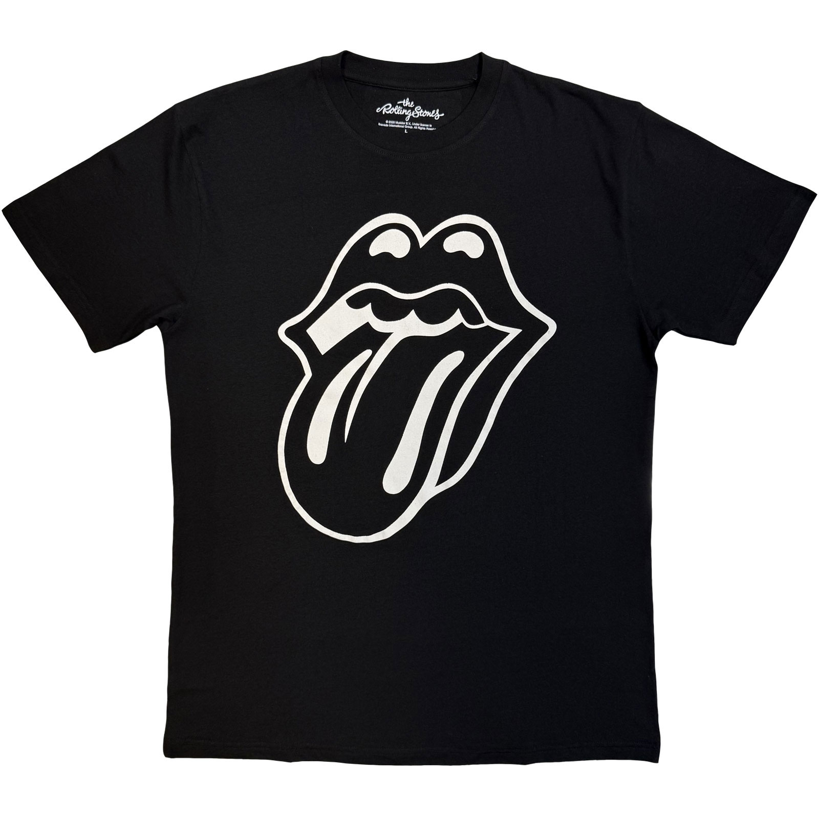 Tričko The Rolling Stones - Classic Tongue Mono, Unisex,Čierna,XL