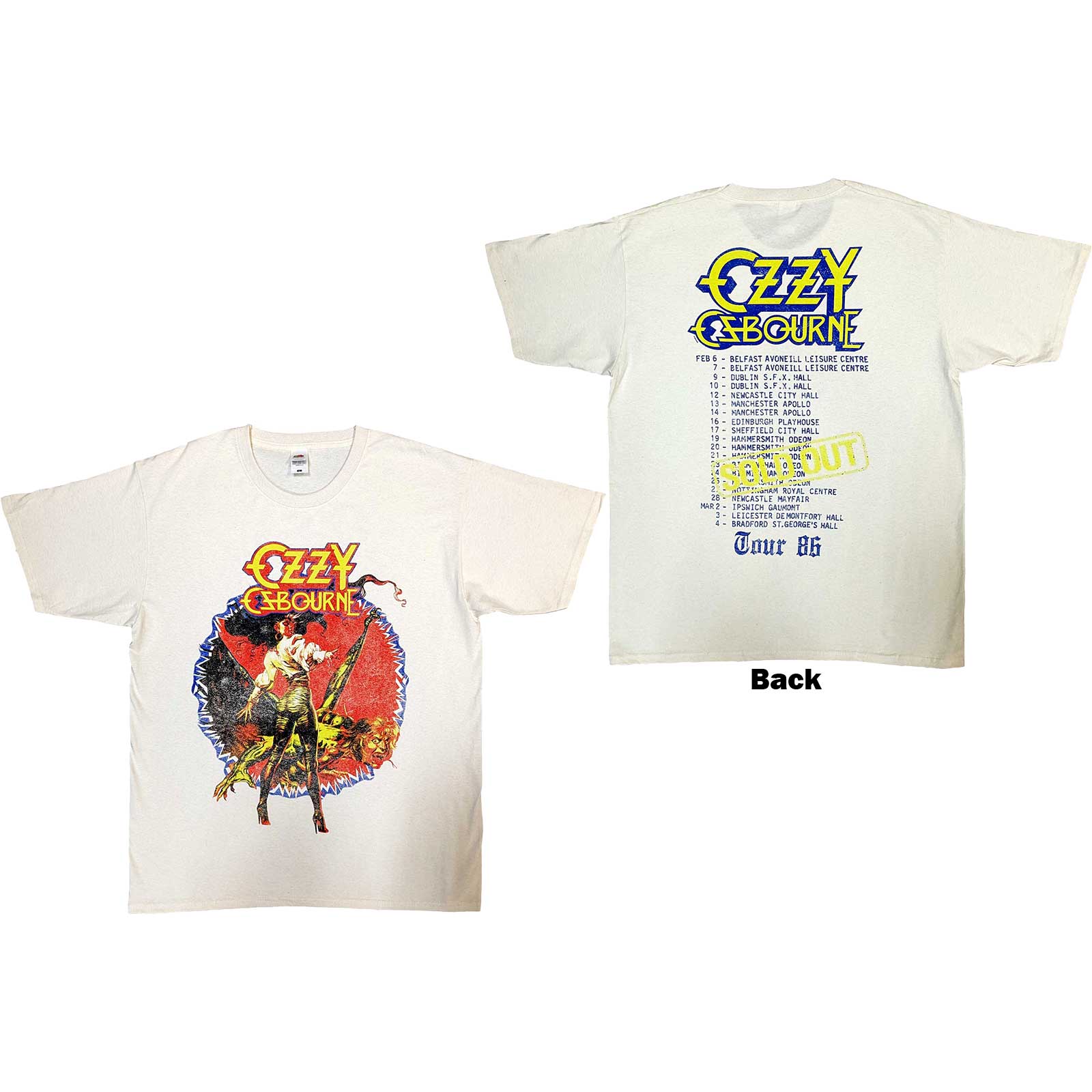 Tričko Ozzy Osbourne - The Ultimate Sin Tour '86, Unisex,Natural,XXL