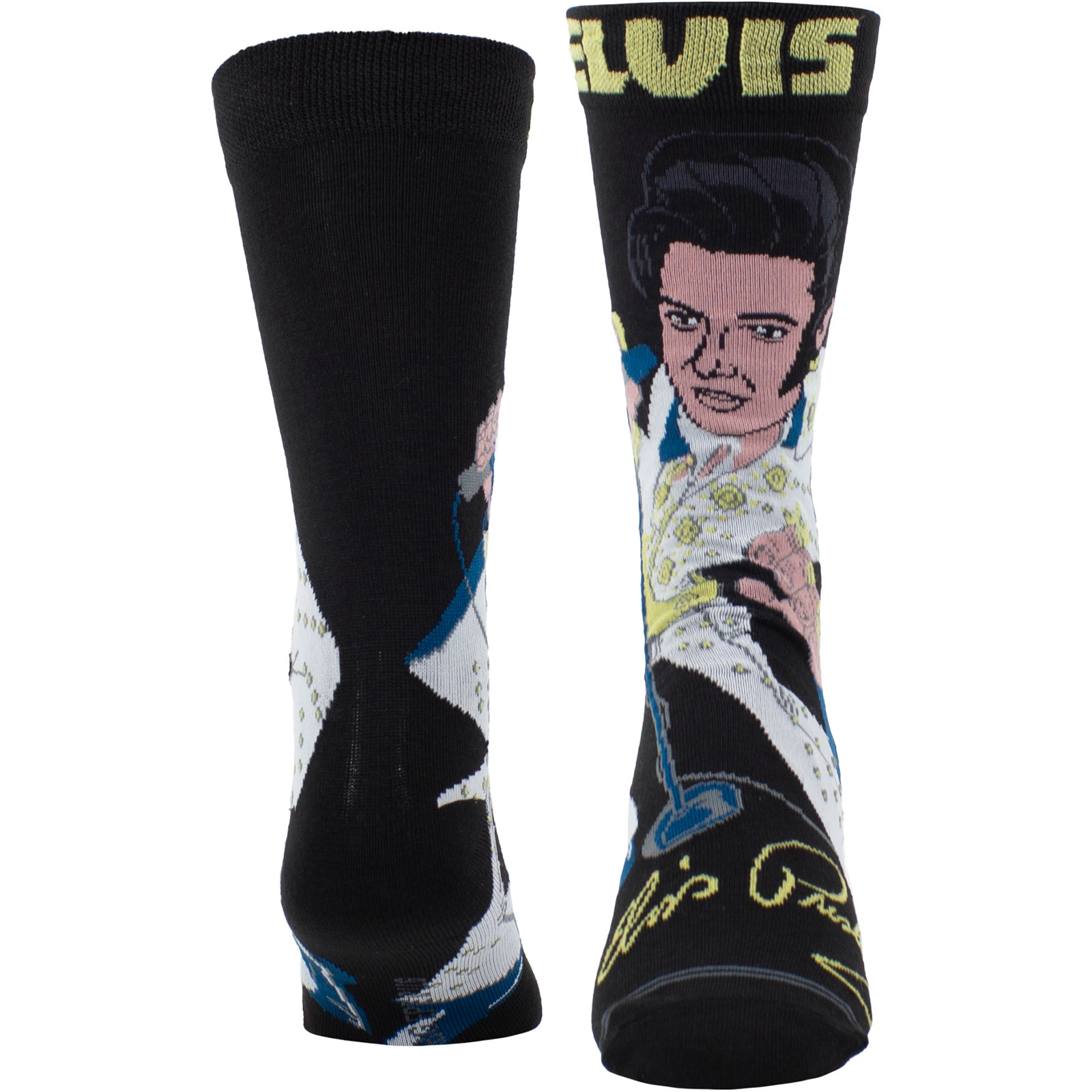 Ponožky Elvis Presley - Unisex Crew Socks: Cartoon (Black)  (UK Size 6.5 - 11), Unisex,Čierna,Univerzálna