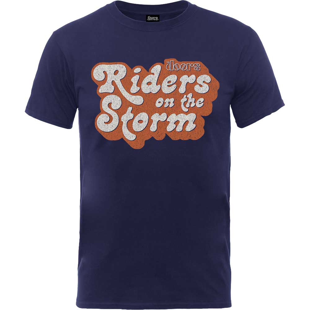 Tričko The Doors - Riders on the Storm Logo, Unisex,Modrá,XXL