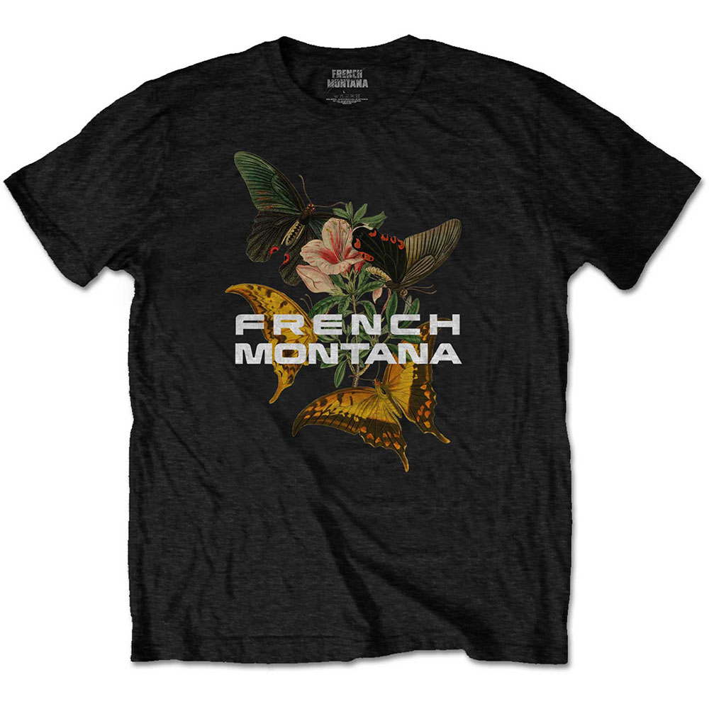 Tričko French Montana - Butterfly, Unisex,Čierna,XXL