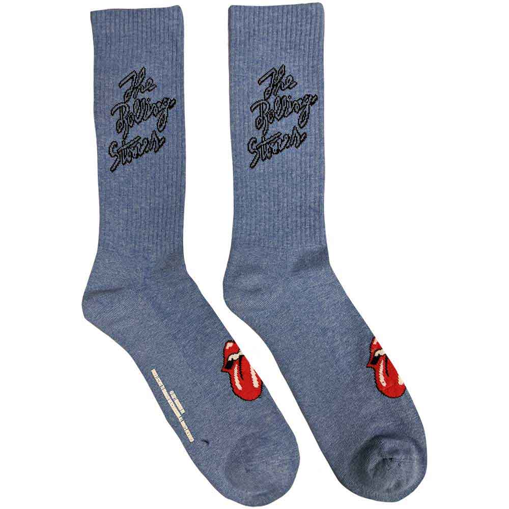 Ponožky The Rolling Stones - Script Logo, Unisex,Modrá,UK 7 - 11