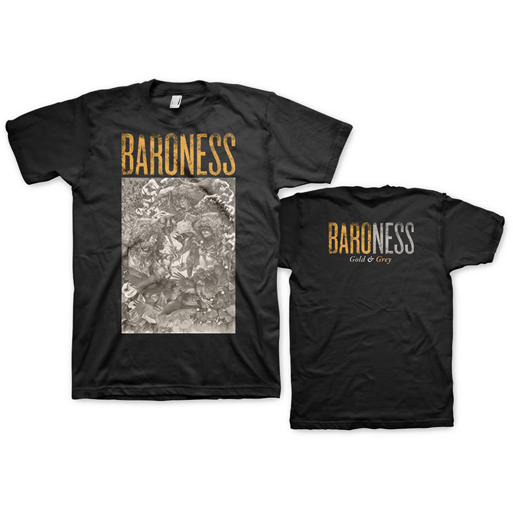 Tričko Baroness - Gold & Grey, Unisex,Čierna,XXL