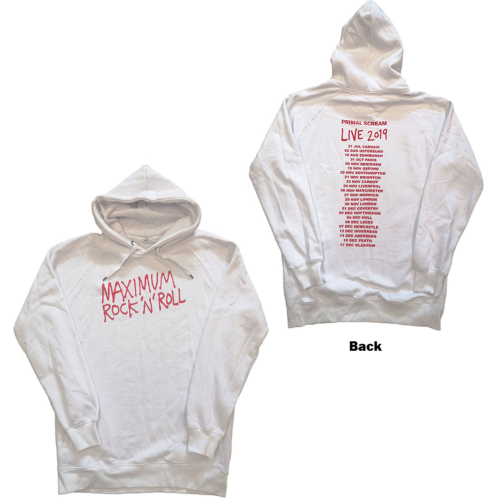 Mikina Primal Scream - Maximum RnR, Unisex,Biela,XXL