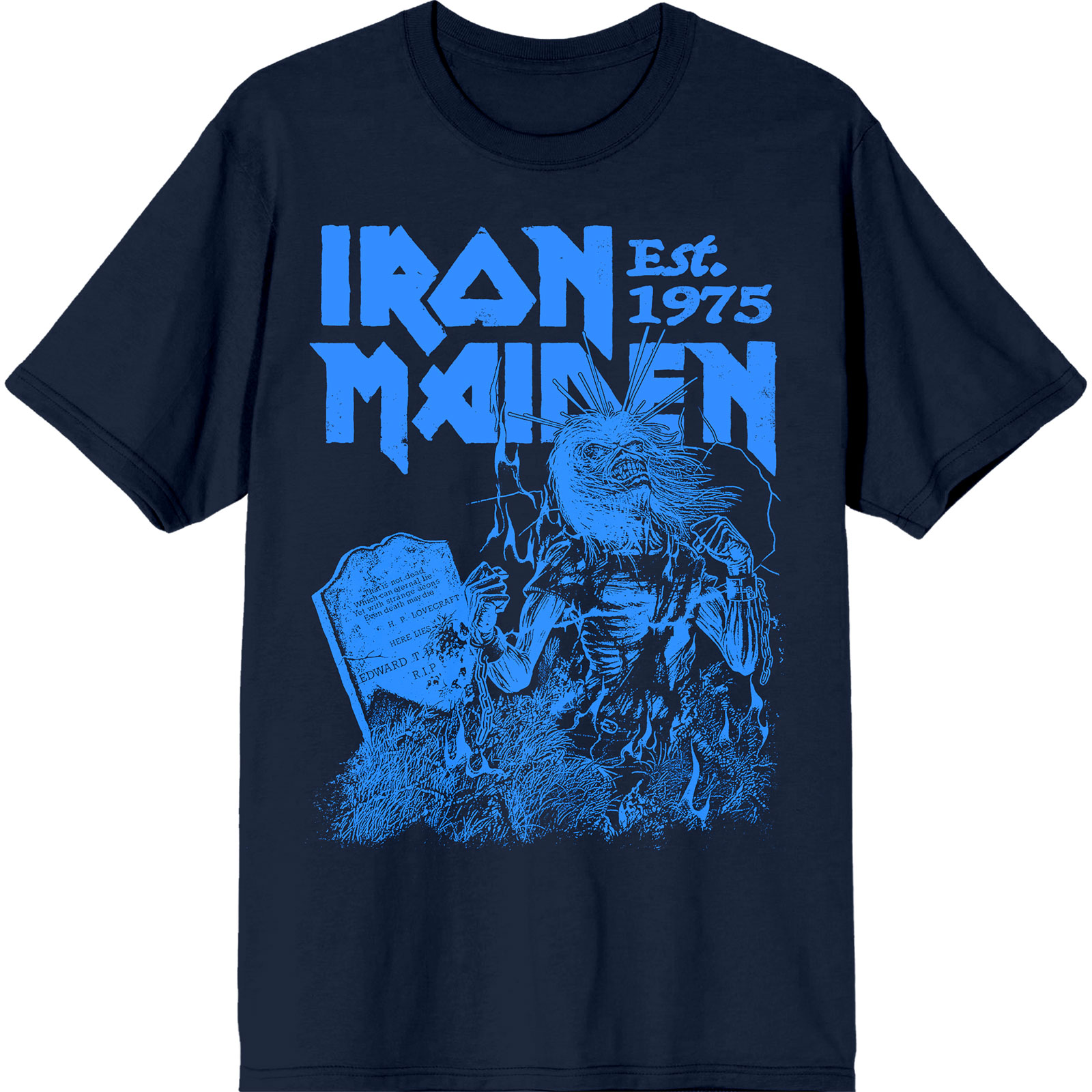 Tričko Iron Maiden - Est. 1975 Life After Death Stamp, Unisex,Modrá,XL