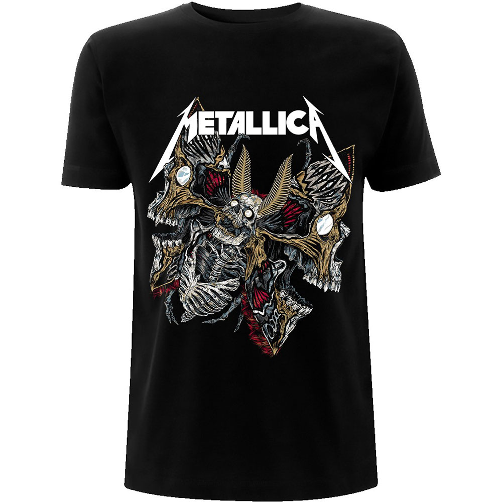 Tričko Metallica - Skull Moth, Unisex,Čierna,XXL