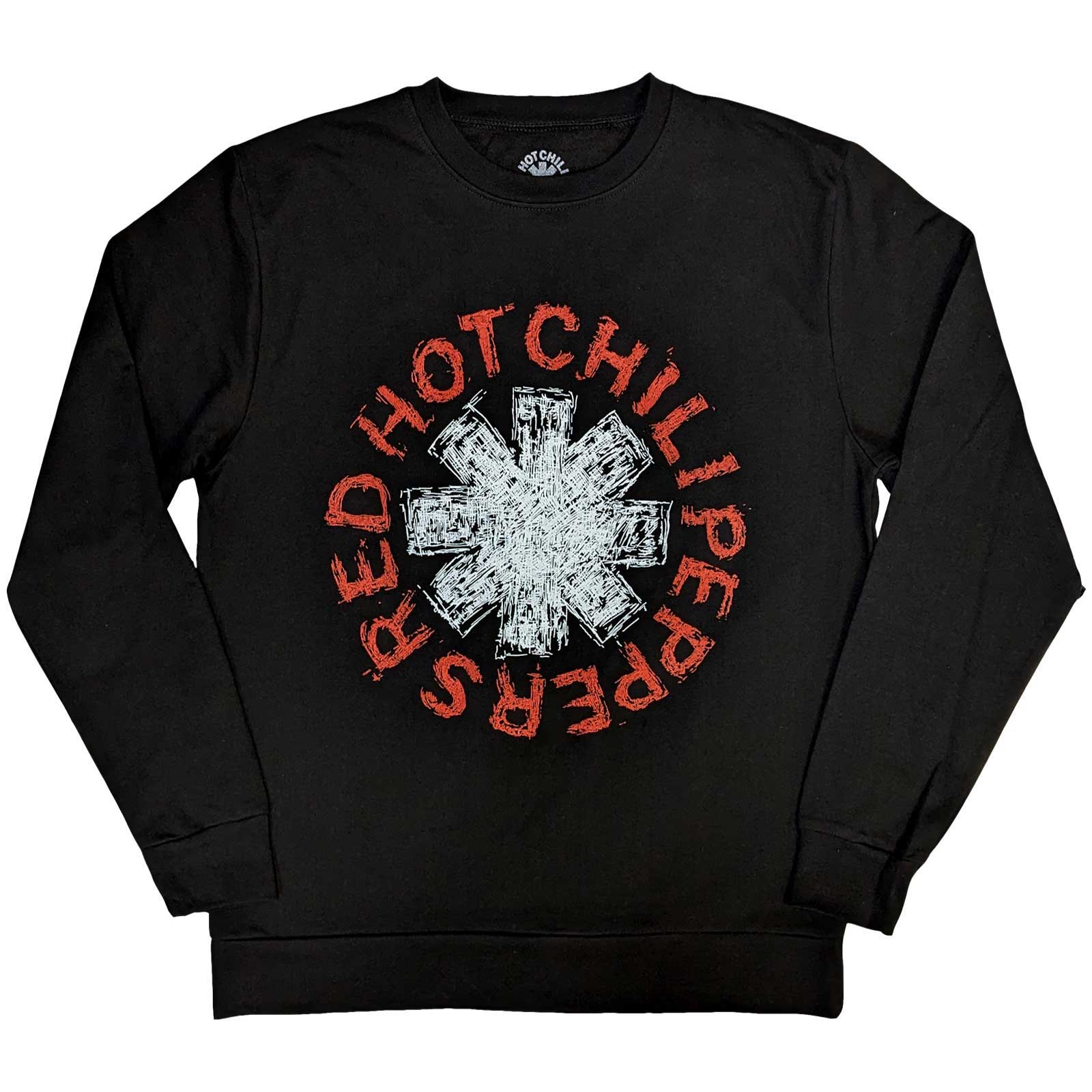 Crewneck Red hot chili peppers - Scribble Asterisk, Unisex,Čierna,XXL