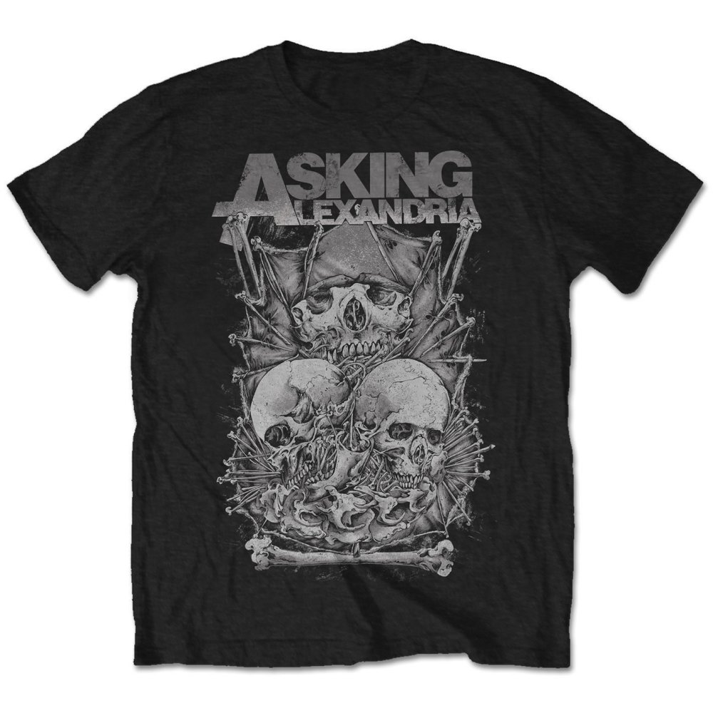 Tričko Asking Alexandria - Skull Stack, Unisex,Čierna,XL