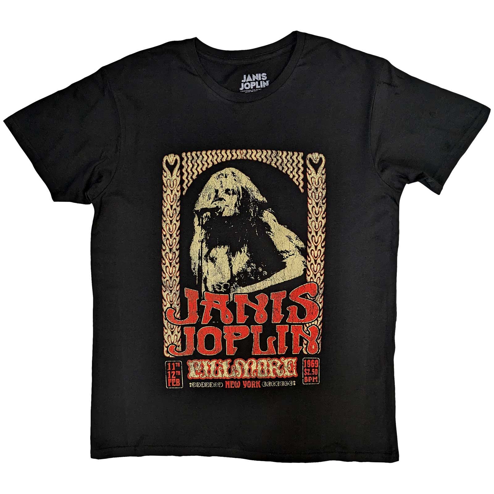 Tričko Janis Joplin - Vintage Poster, Unisex,Čierna,XXL