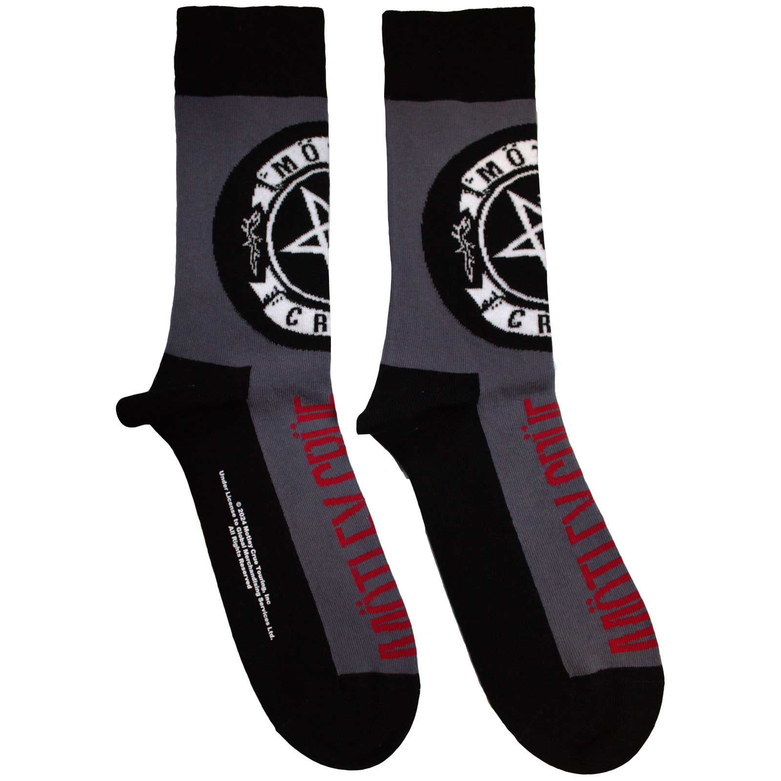Ponožky Motley Crue - Pentagram Circle, Unisex,Šedá,UK 7 - 11