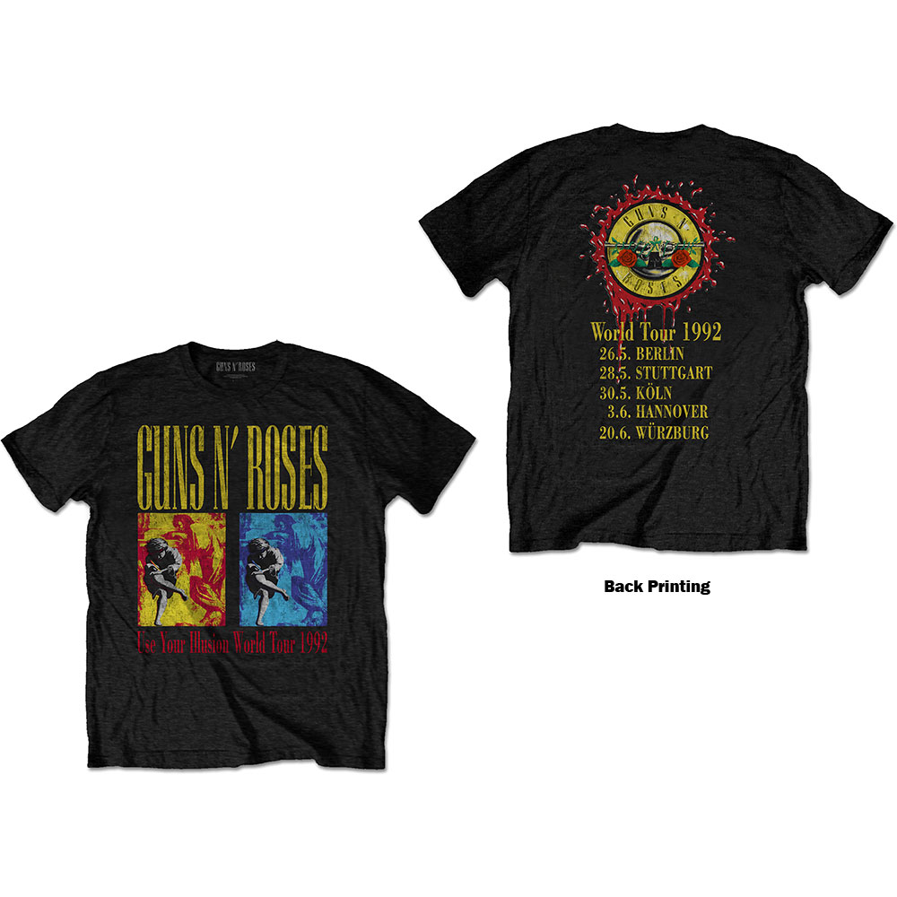 Tričko Guns N’ Roses - Use Your Illusion World Tour, Unisex,Čierna,XXL