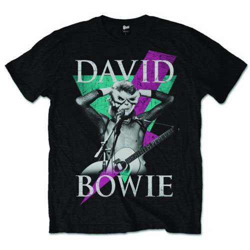 Tričko David Bowie - Thunder, Unisex,Čierna,XXL