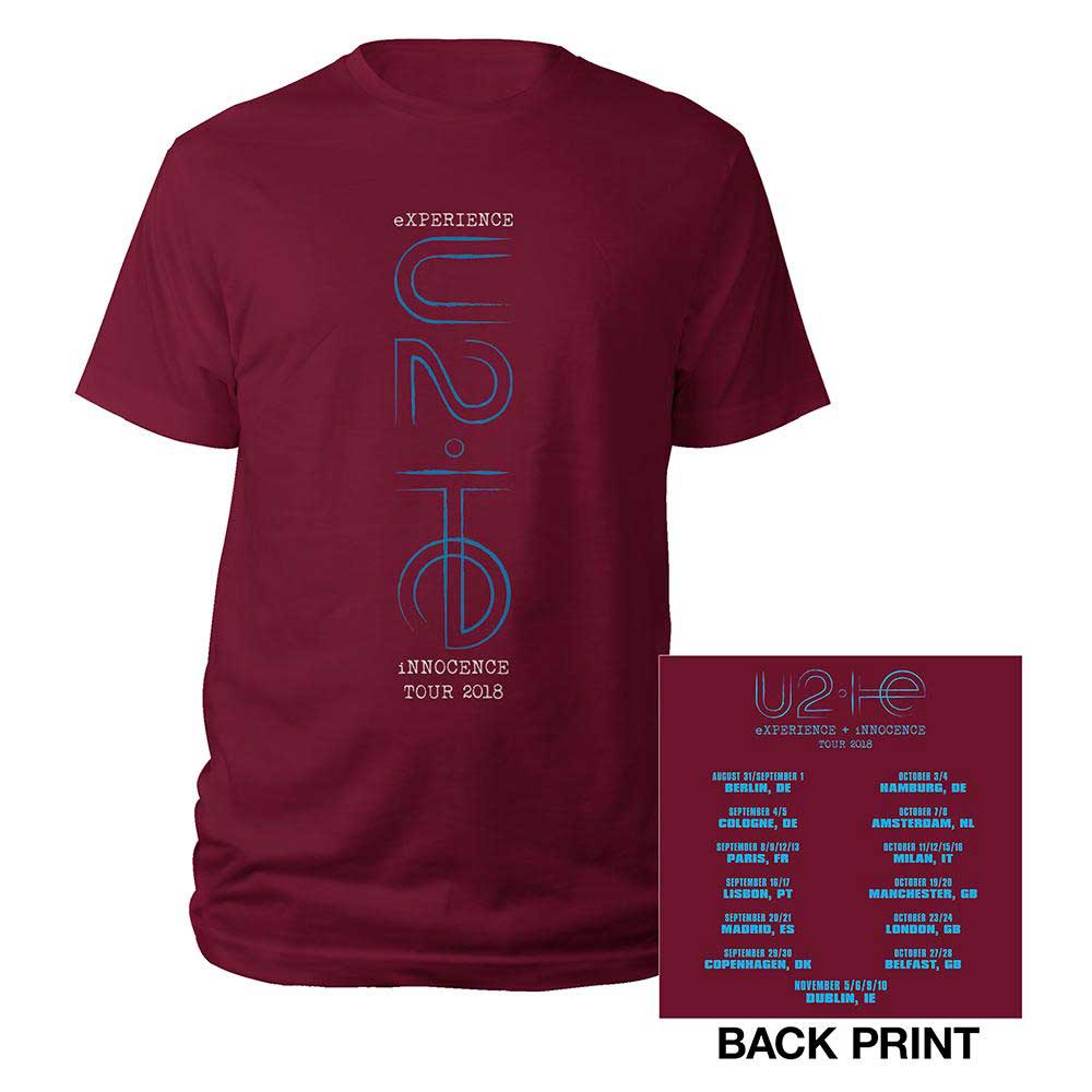 Tričko U2 - I+E London Event 2015, Unisex,Červená,L