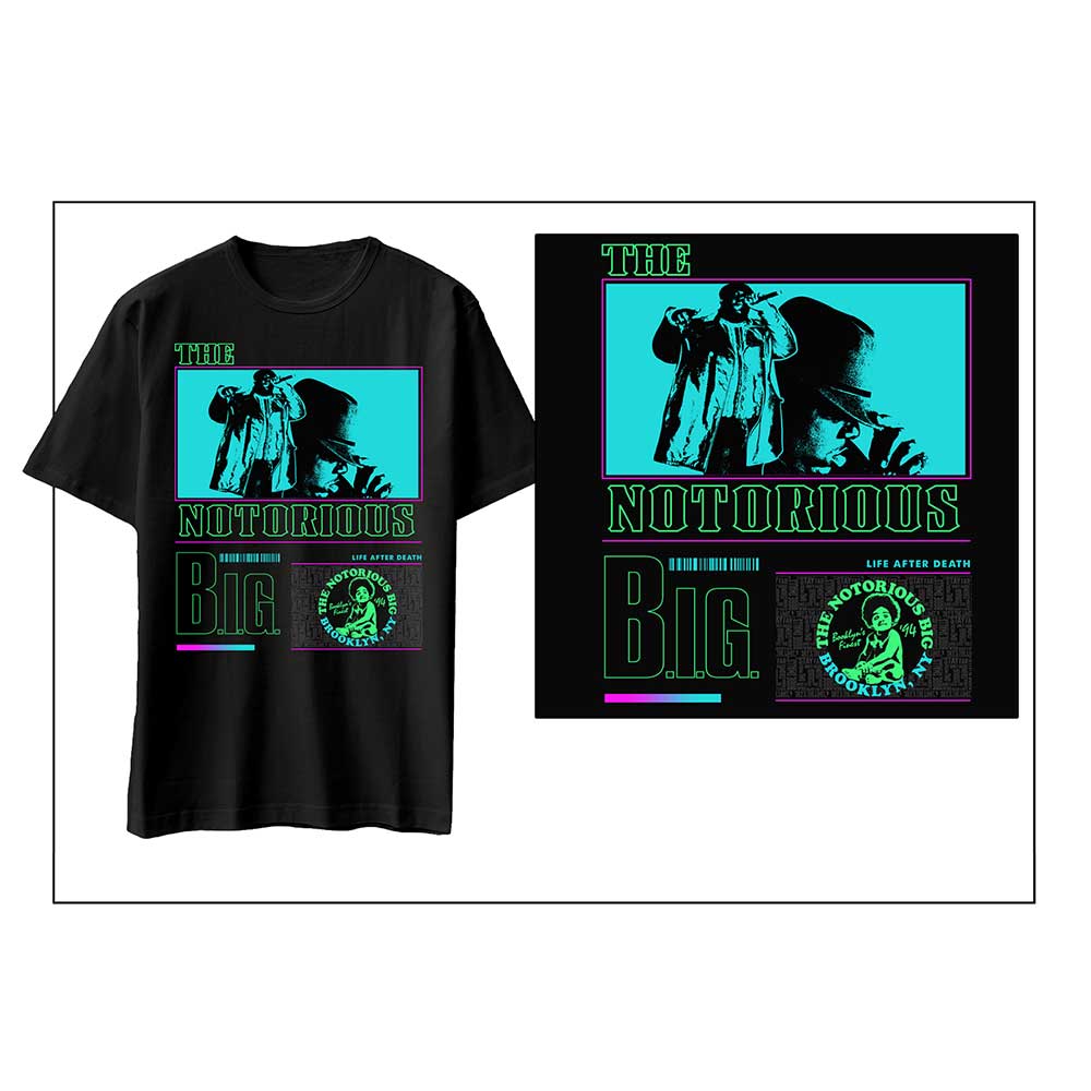Tričko Biggie Smalls - Life After Death Neon, Unisex,Čierna,XXL