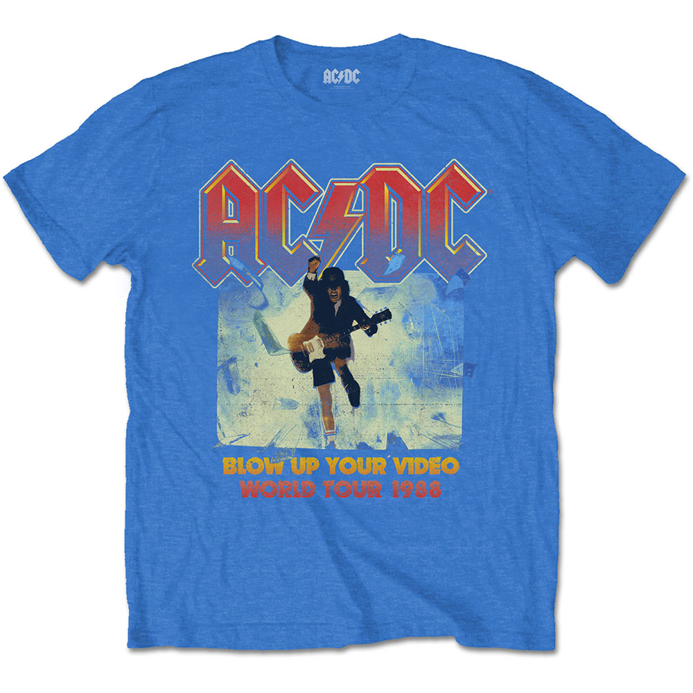 Tričko AC/DC - Blow Up Your Video, Unisex,Modrá,L