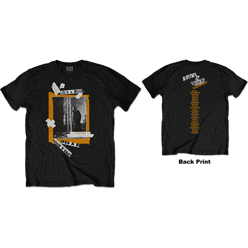 Tričko Nas - Life's a Bitch, Unisex,Čierna,3XL