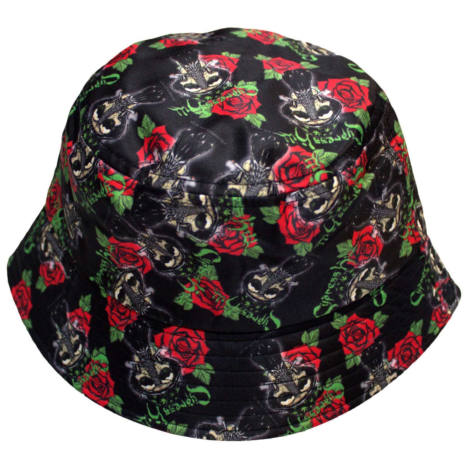 Klobúk Cypress Hill - Skulls & Roses Pattern, Unisex,Čierna,L/XL