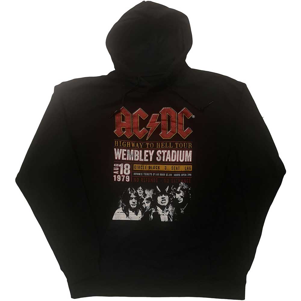 Mikina AC/DC - Wembley '79, Unisex,Čierna,M