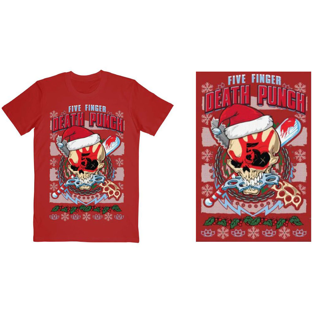 Tričko Five Finger Death Punch - Zombie Kill Xmas, Unisex,Červená,XXL