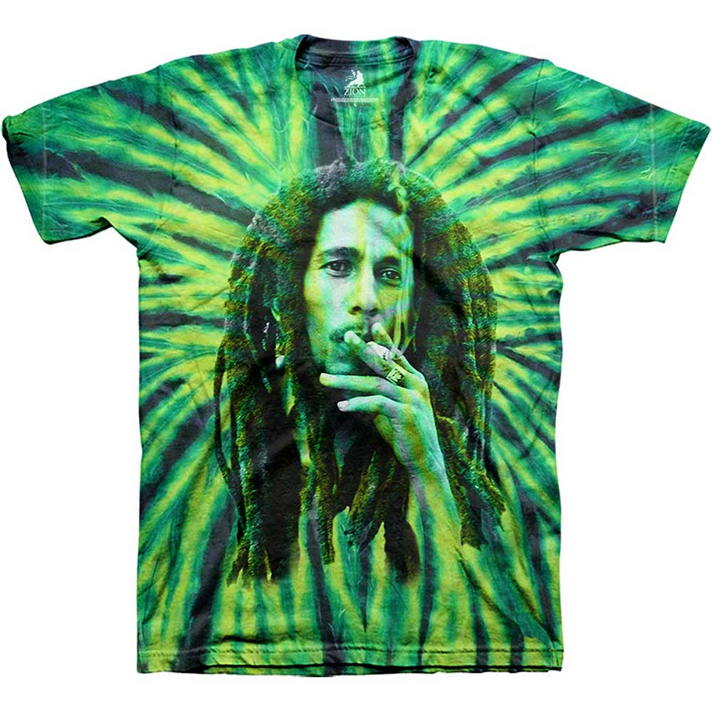 Tričko Bob Marley - Smoke, Unisex,Zelená,L