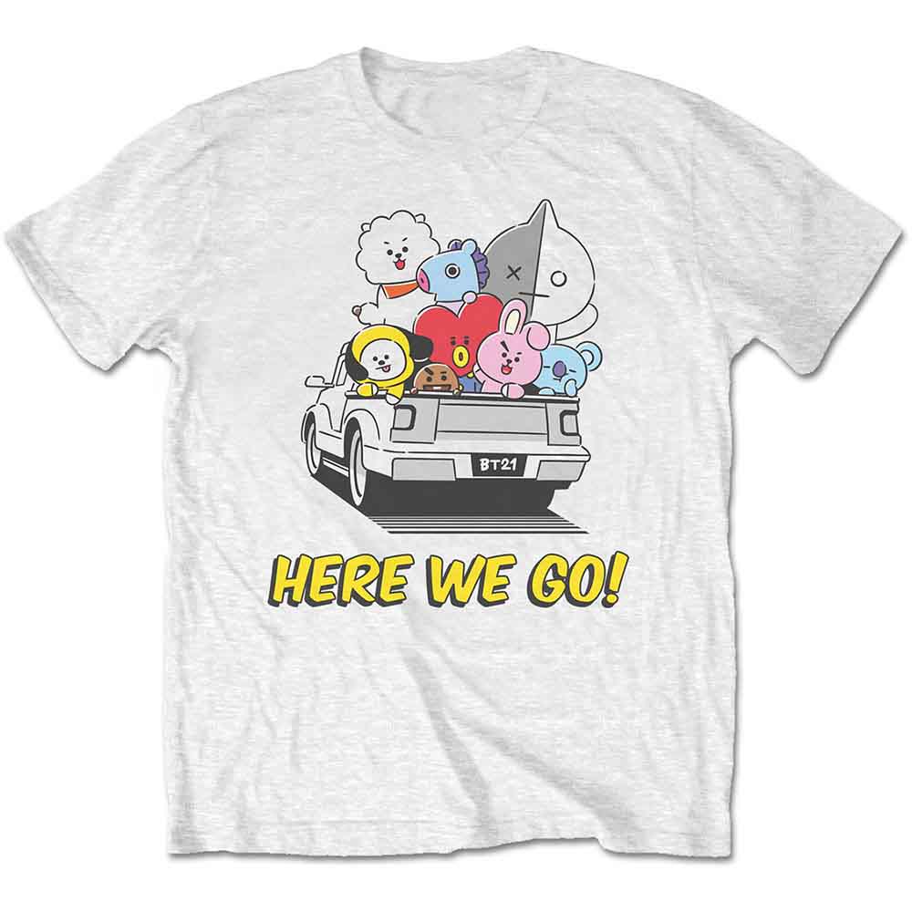 Tričko BTS - Here We Go, Unisex,Biela,L