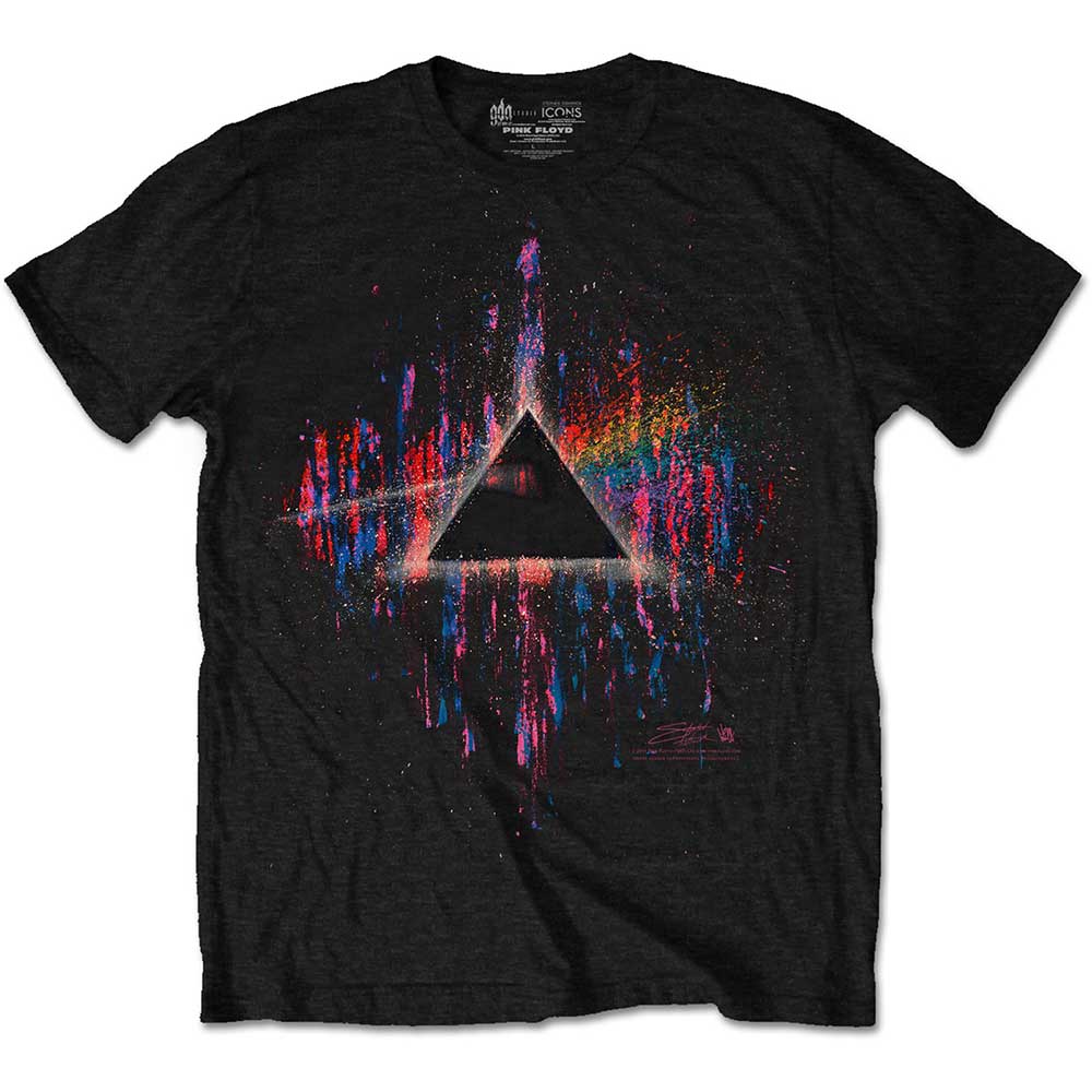 Tričko Pink Floyd - Dark Side of the Moon Pink Splatter, Unisex,Čierna,XXL