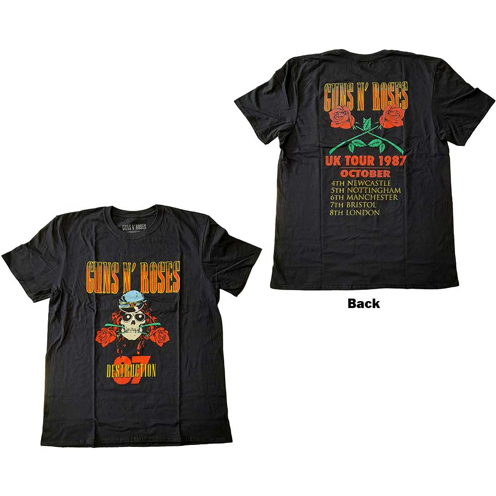 Tričko Guns N’ Roses - UK Tour '87, Unisex,Čierna,XXL