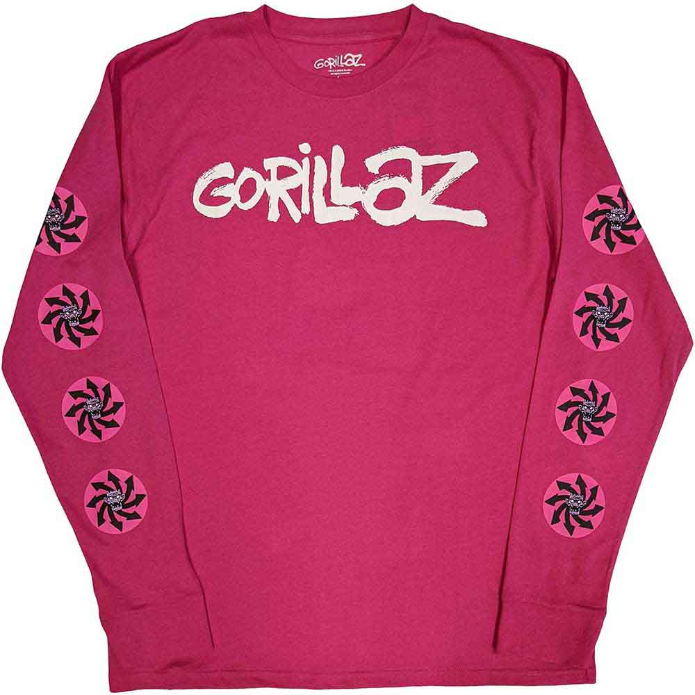 Tričko s dlhým rukávom Gorillaz - Repeat Pazuzu, Unisex,Ružová,XXL