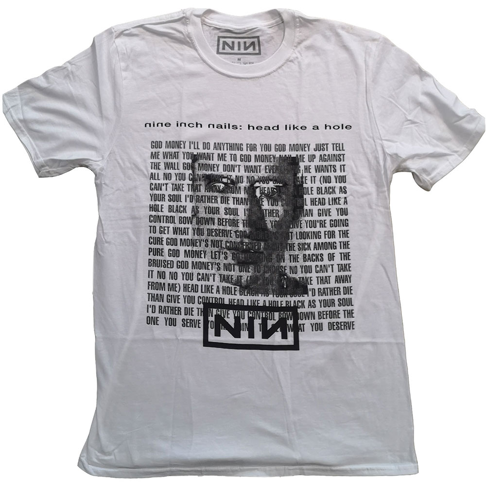 Tričko Nine Inch Nails - Head Like A Hole, Unisex,Biela,XXL