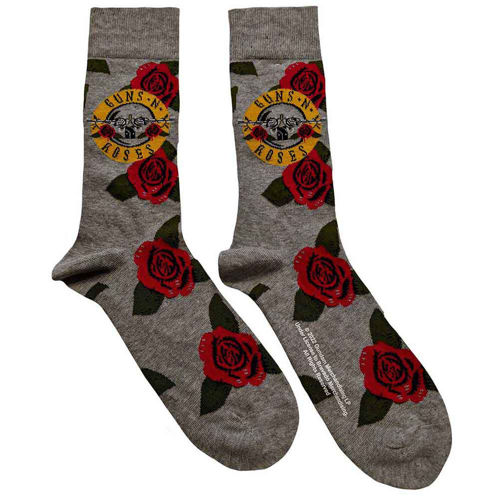 Ponožky Guns N’ Roses - Bullet Roses, Unisex,Šedá,UK 4 - 7