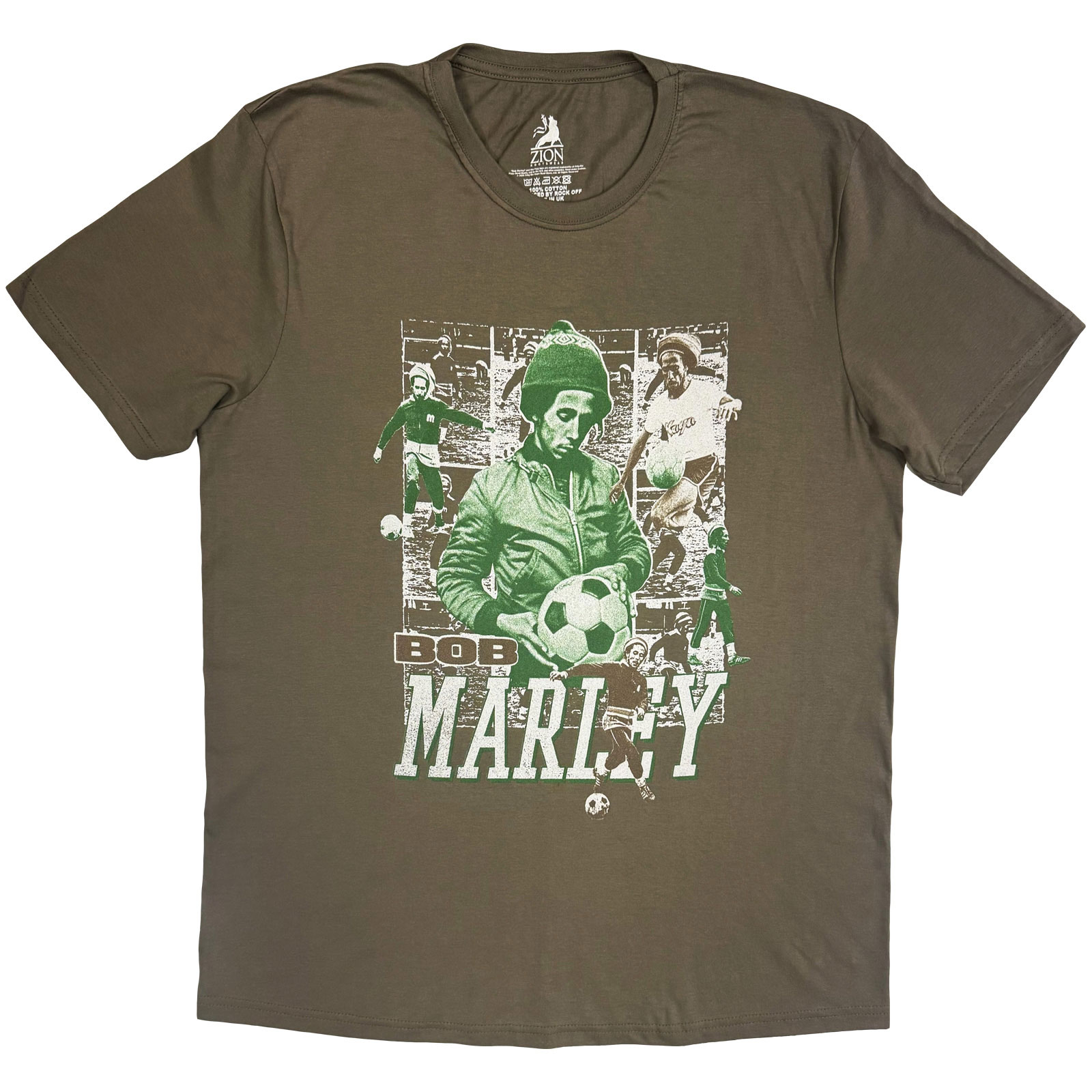 Tričko Bob Marley - Football Collage, Unisex,Hnedá,XXL