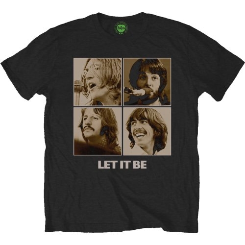 Tričko The Beatles - Let It Be Sepia, Unisex,Čierna,XL