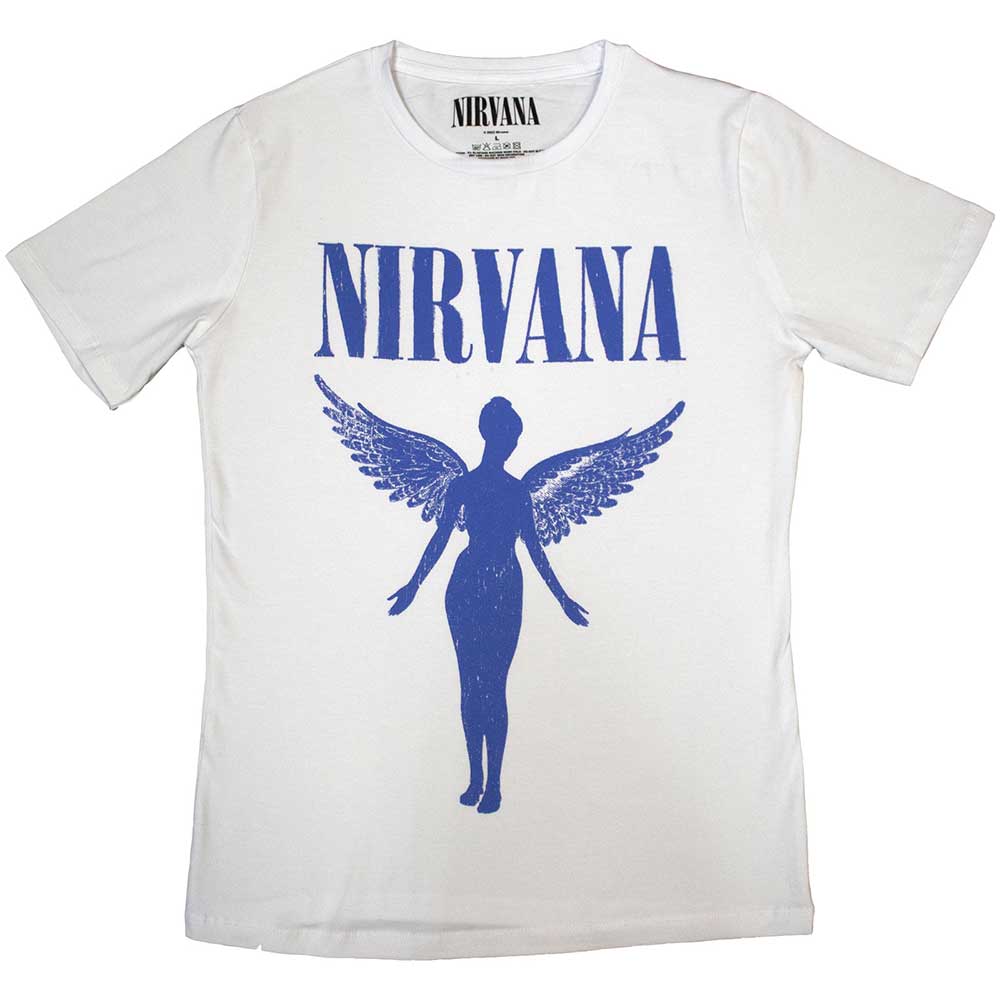 Tričko Nirvana - Angelic Blue Mono, Žena,Biela,S