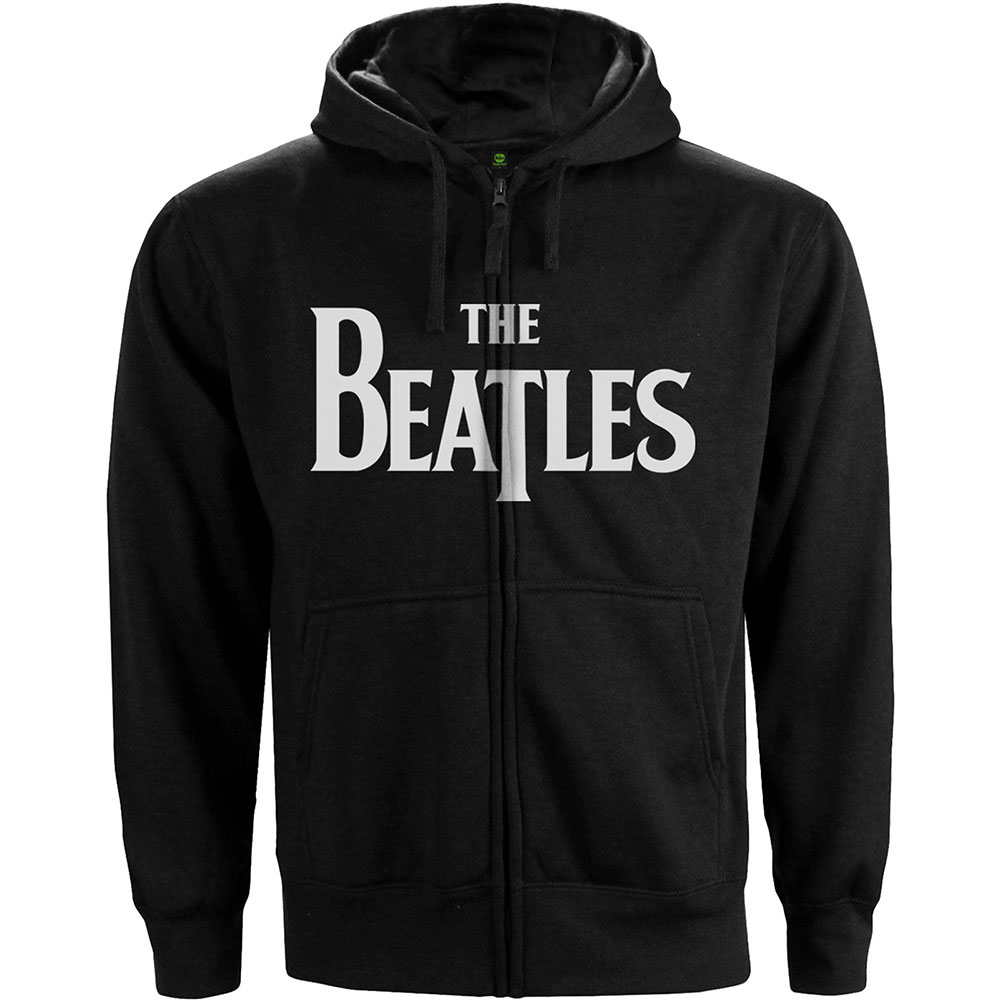 Mikina na zips The Beatles - Drop T Logo, Unisex,Čierna,XL