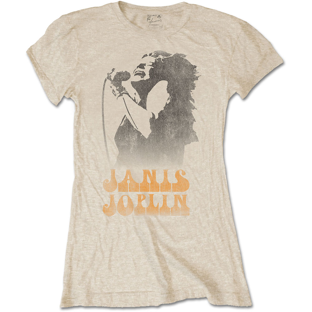 Tričko Janis Joplin - Working The Mic, Žena,Natural,XXL