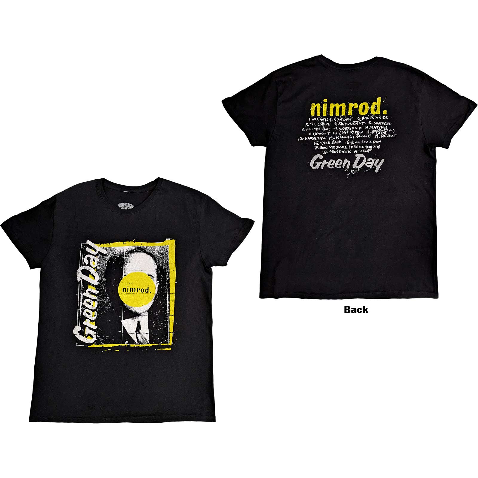 Tričko Green Day - Nimrod Tracklist, Unisex,Čierna,XXL